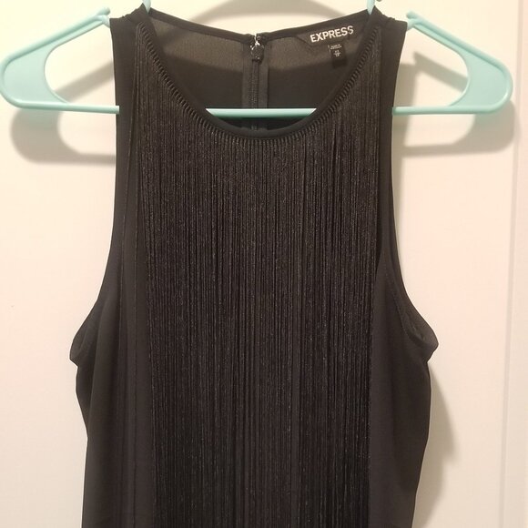 Express Tops - LIKE NEW Women's Express XS Black Boho Fringe Tank